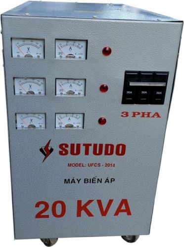 BIẾN ÁP 20KVA 3 PHA , điện vào 380V , điện ra 220V-200V , dây đồng